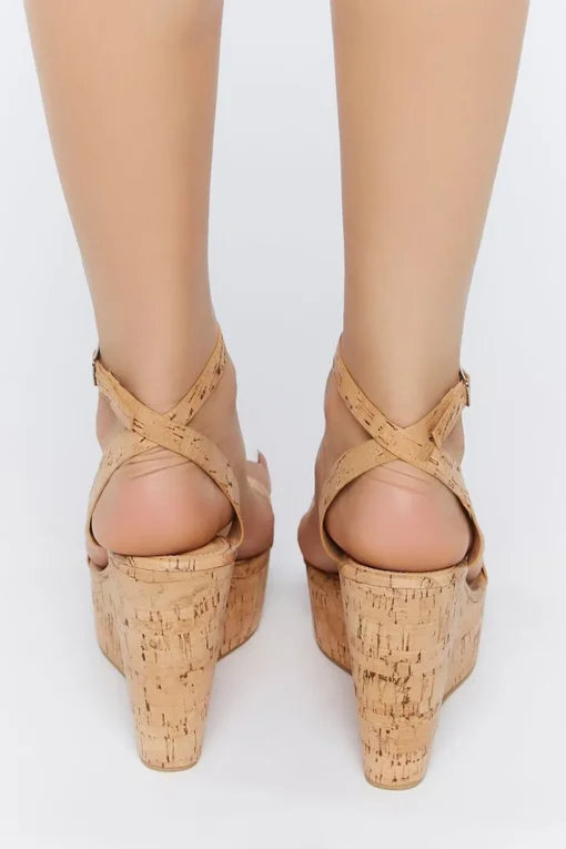 Cork Open-Toe Wedges