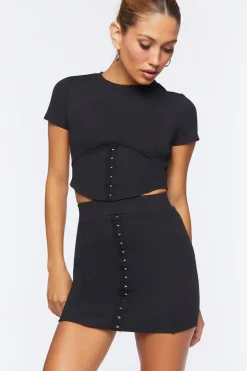 Corset Crop Top & Mini Skirt Set