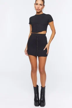 Corset Crop Top & Mini Skirt Set