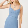 Corset Denim Tank Mini Dress
