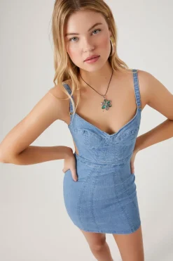 Corset Denim Tank Mini Dress