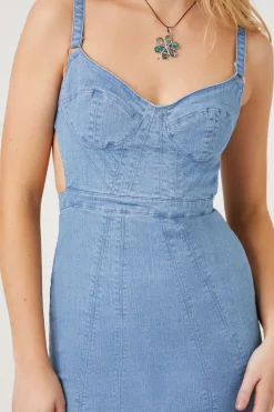 Corset Denim Tank Mini Dress