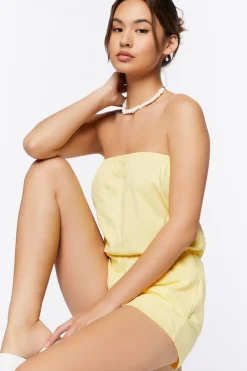 Cotton Strapless Romper