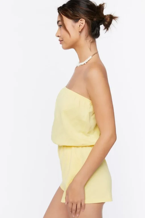 Cotton Strapless Romper