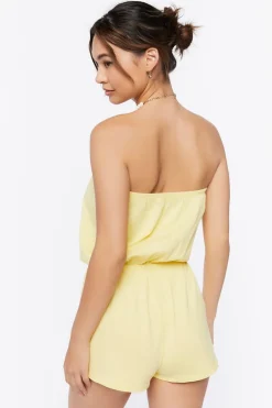 Cotton Strapless Romper