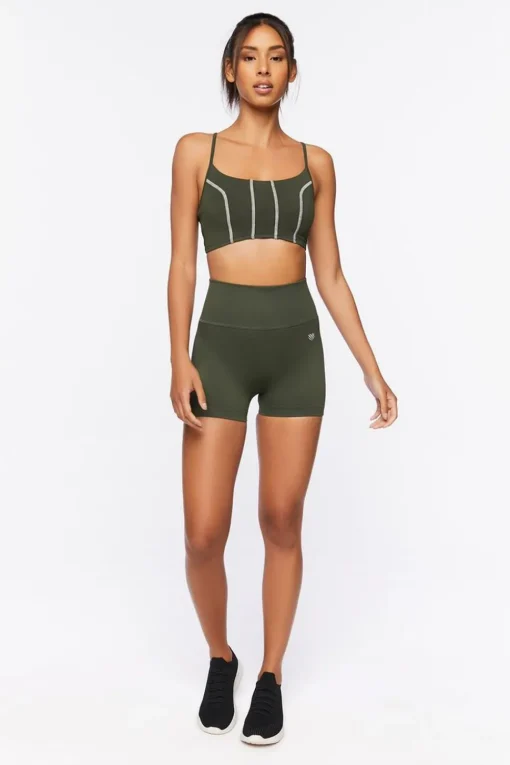 Cotton-Blend Longline Sports Bra
