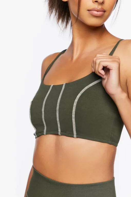 Cotton-Blend Longline Sports Bra