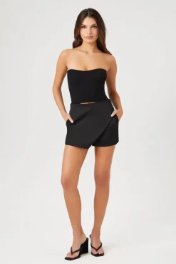 Cotton-Blend Overlay Skort