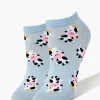 Cow Print Ankle Socks
