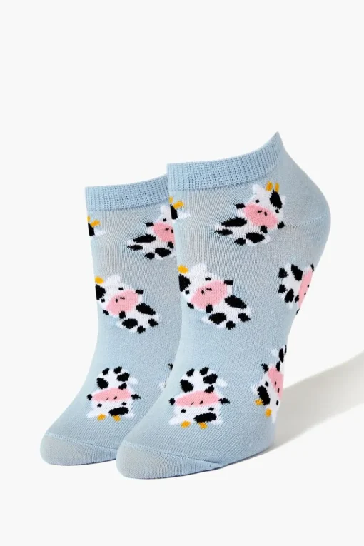 Cow Print Ankle Socks