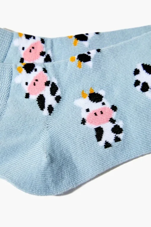 Cow Print Ankle Socks