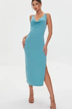 Cowl Crisscross Midi Dress