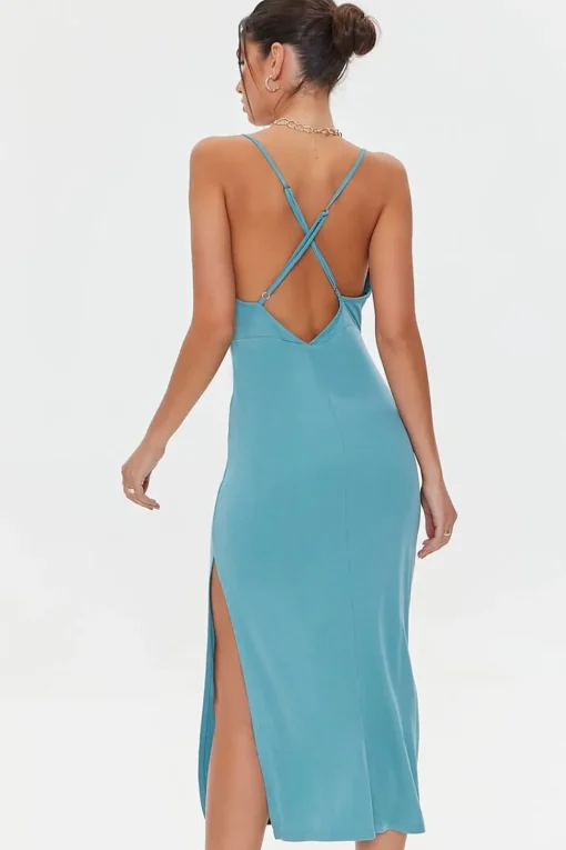 Cowl Crisscross Midi Dress