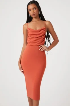 Cowl Neck Cami Slip Dress