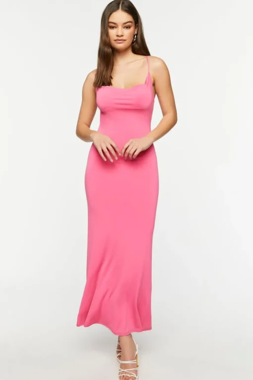 Cowl Neck Crisscross Maxi Dress