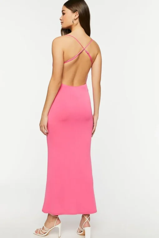 Cowl Neck Crisscross Maxi Dress