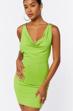 Cowl Neck Crisscross Mini Dress