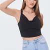 Cowl Neck Ruched Crop Top