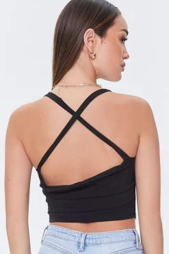 Cowl Neck Ruched Crop Top