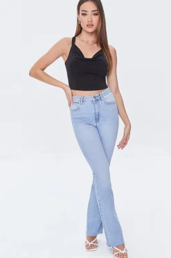 Cowl Neck Ruched Crop Top
