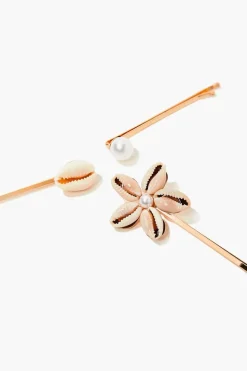 Cowrie Shell Bobby Pin Set