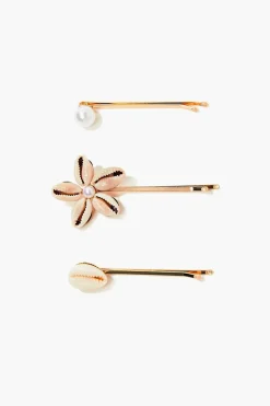 Cowrie Shell Bobby Pin Set