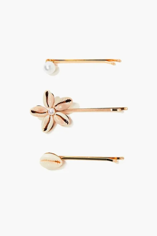 Cowrie Shell Bobby Pin Set