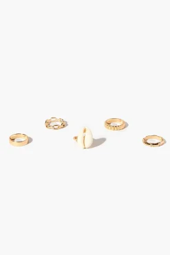 Cowrie Shell Ring Set