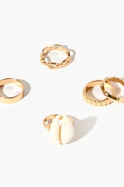Cowrie Shell Ring Set
