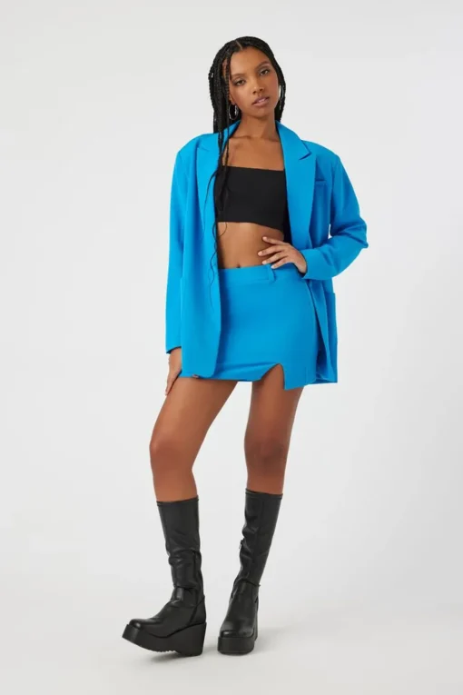 Crepe Blazer & Mini Skirt Set