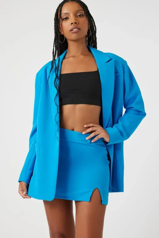 Crepe Blazer & Mini Skirt Set