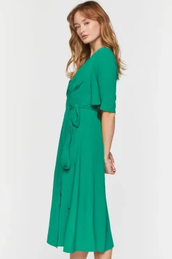 Crepe Midi Wrap Dress
