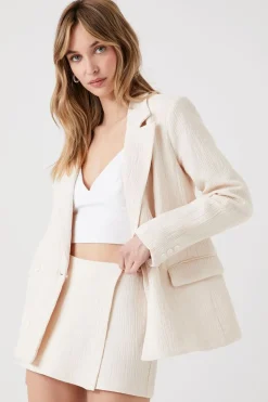 Crinkled Double-Breasted Blazer