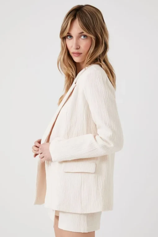 Crinkled Double-Breasted Blazer