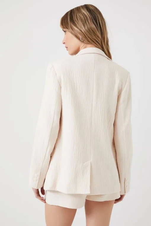 Crinkled Double-Breasted Blazer