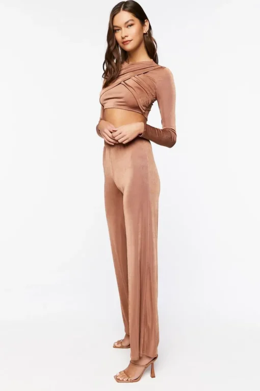 Crisscross Crop Top & Pant Set