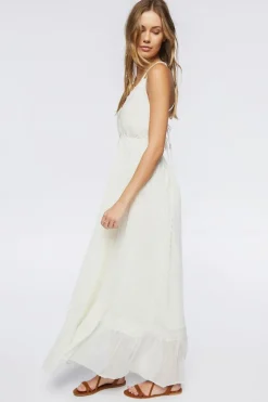 Crisscross Lace-Trim Maxi Dress