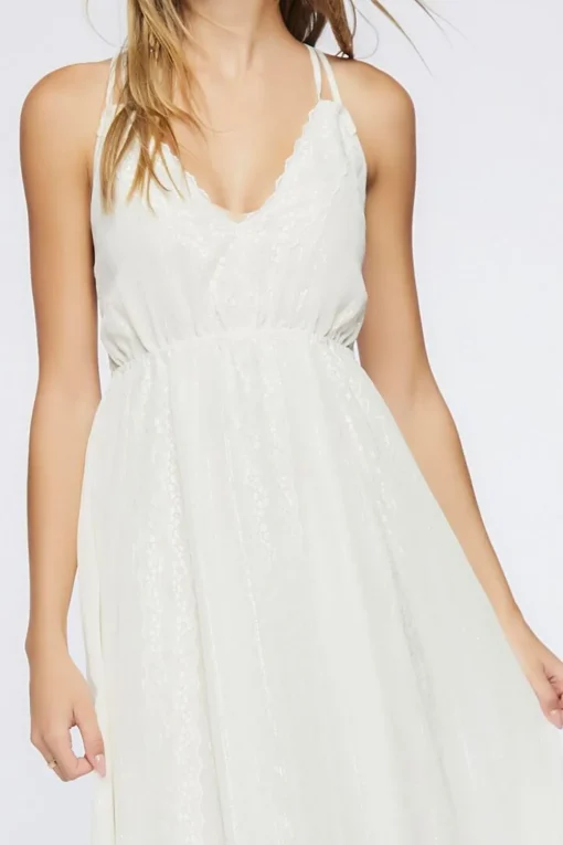 Crisscross Lace-Trim Maxi Dress