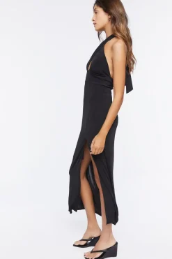 Crisscross Midi Halter Dress