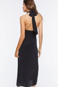 Crisscross Midi Halter Dress