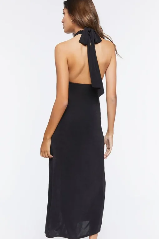 Crisscross Midi Halter Dress