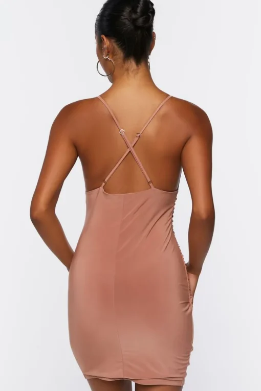 Crisscross Ruched Mini Dress