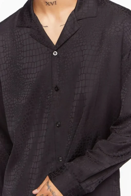 Croc Print Long-Sleeve Shirt