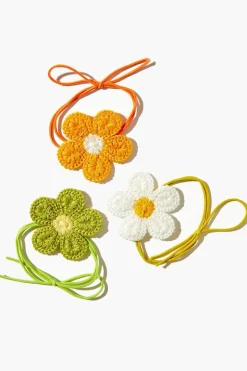 Crochet Flower Hair Tie Set