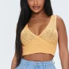 Crochet Lace-Up Crop Top