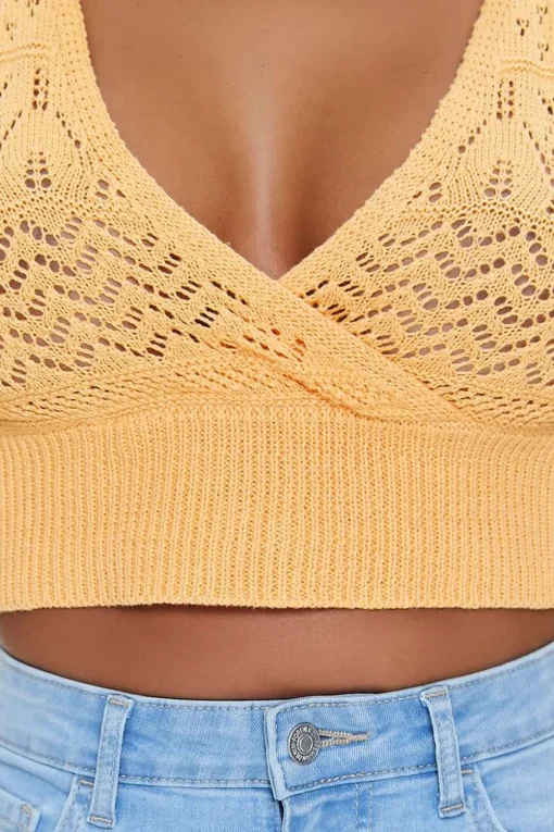 Crochet Lace-Up Crop Top