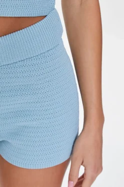 Crochet Sweater-Knit Shorts