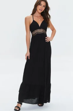 Crochet-Trim Maxi Dress