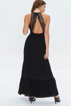Crochet-Trim Maxi Dress