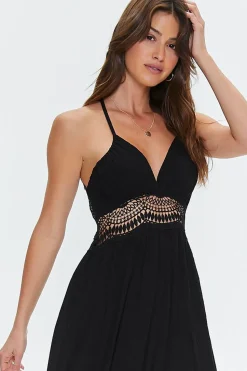 Crochet-Trim Maxi Dress